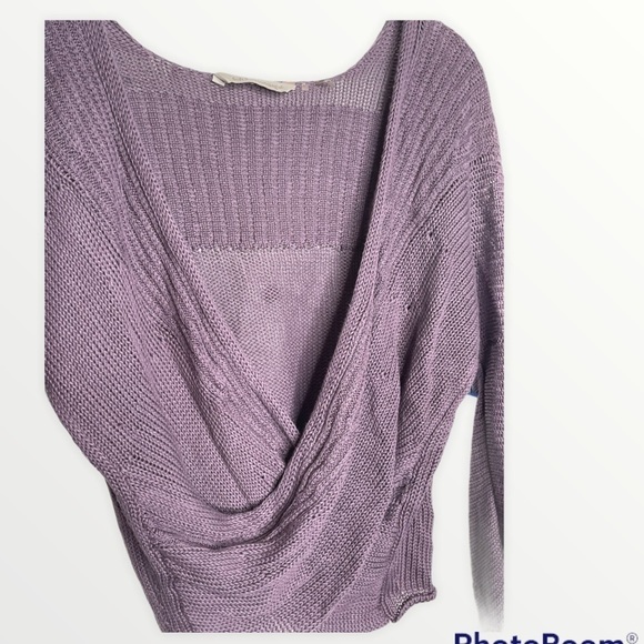 SOFT SURROUNDINGS Purple Wrap Sweater Top, Size Medium - Picture 5 of 8